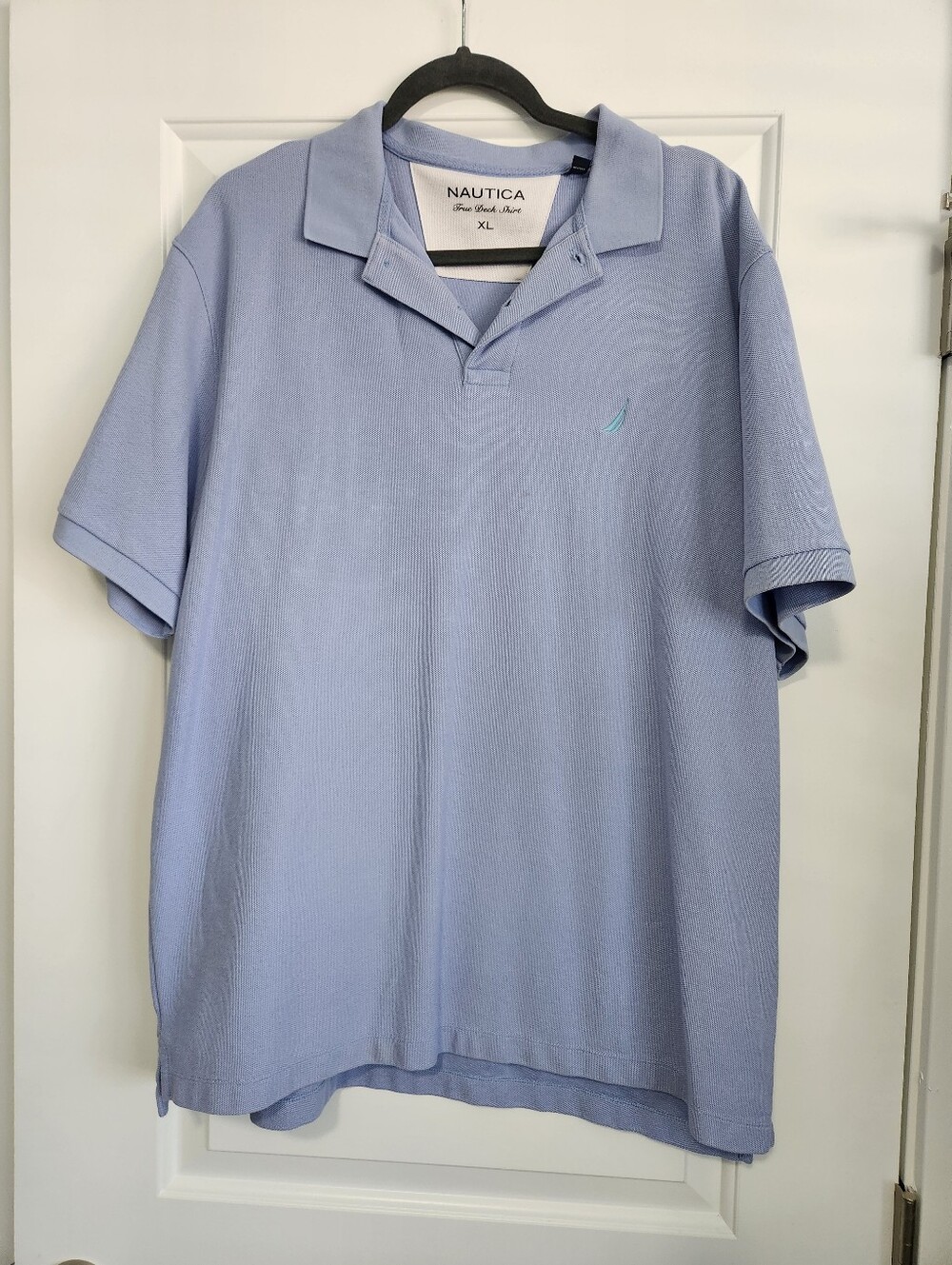 Nautica Men's Pale Blue Short Sleeve Polo